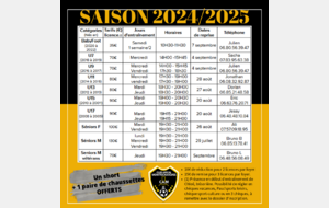 Saison 2024/2025 : toutes les infos pour la reprise